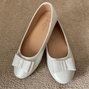 Solid white dress shoes